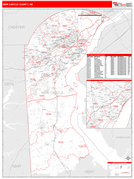 New Castle County, DE Digital Map Red Line Style